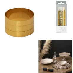 3S. x Home Rond De Serviette Doré X4 M12 New