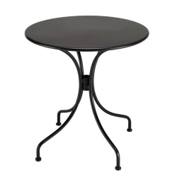 Macabane Salon de jardin 2 personnes Table ronde 70x70cm et 2 fauteuils beiges et noirs en cordage Best