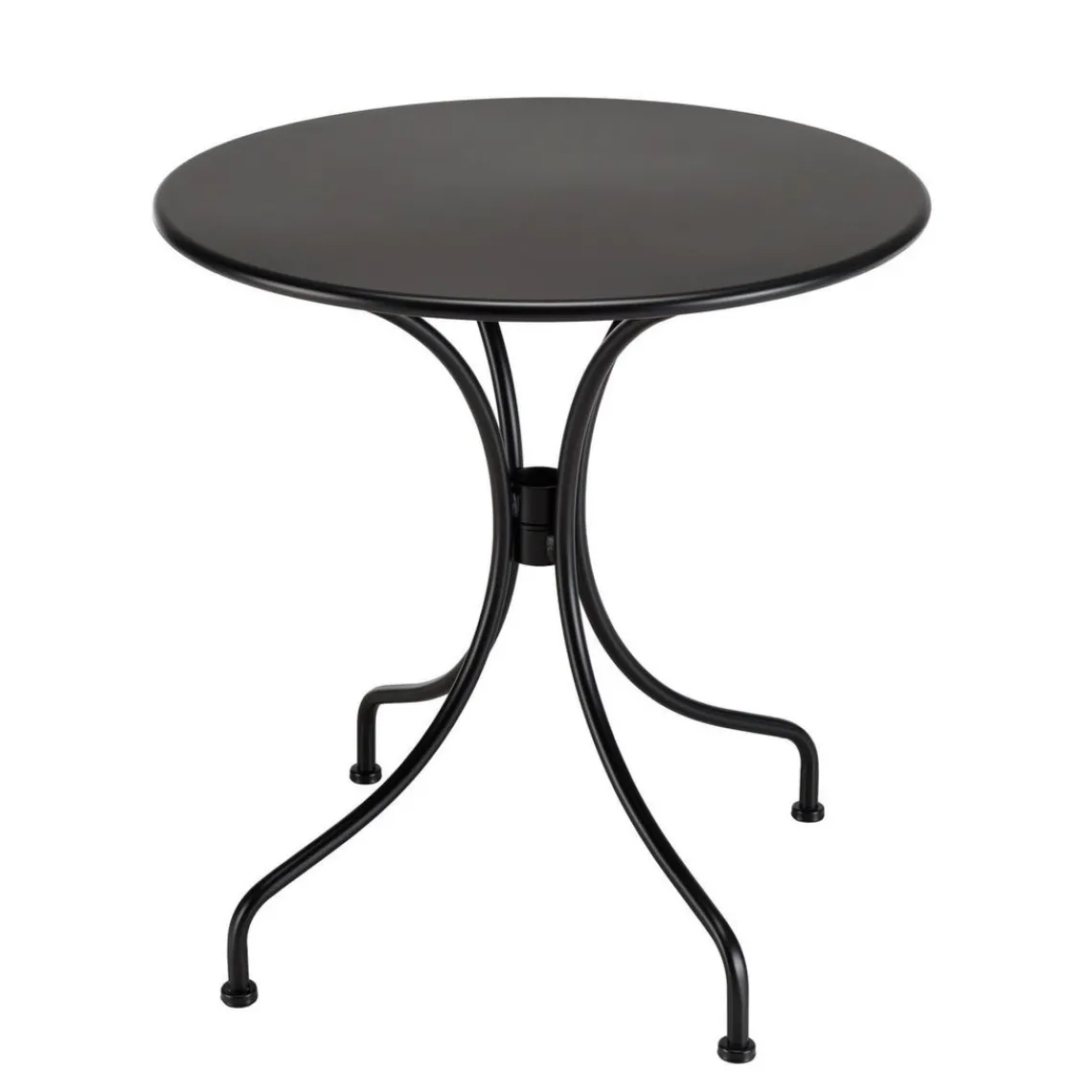 Macabane Salon de jardin 2 personnes Table ronde 70x70cm et 2 fauteuils gris et noirs en cordage Best