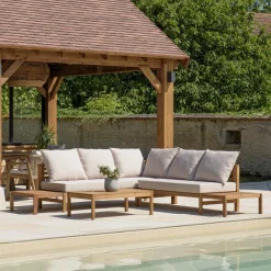 Macabane Salon de jardin 5 places acacia huilé VICK Online