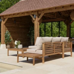 Macabane Salon de jardin 5 places acacia huilé VICK Online