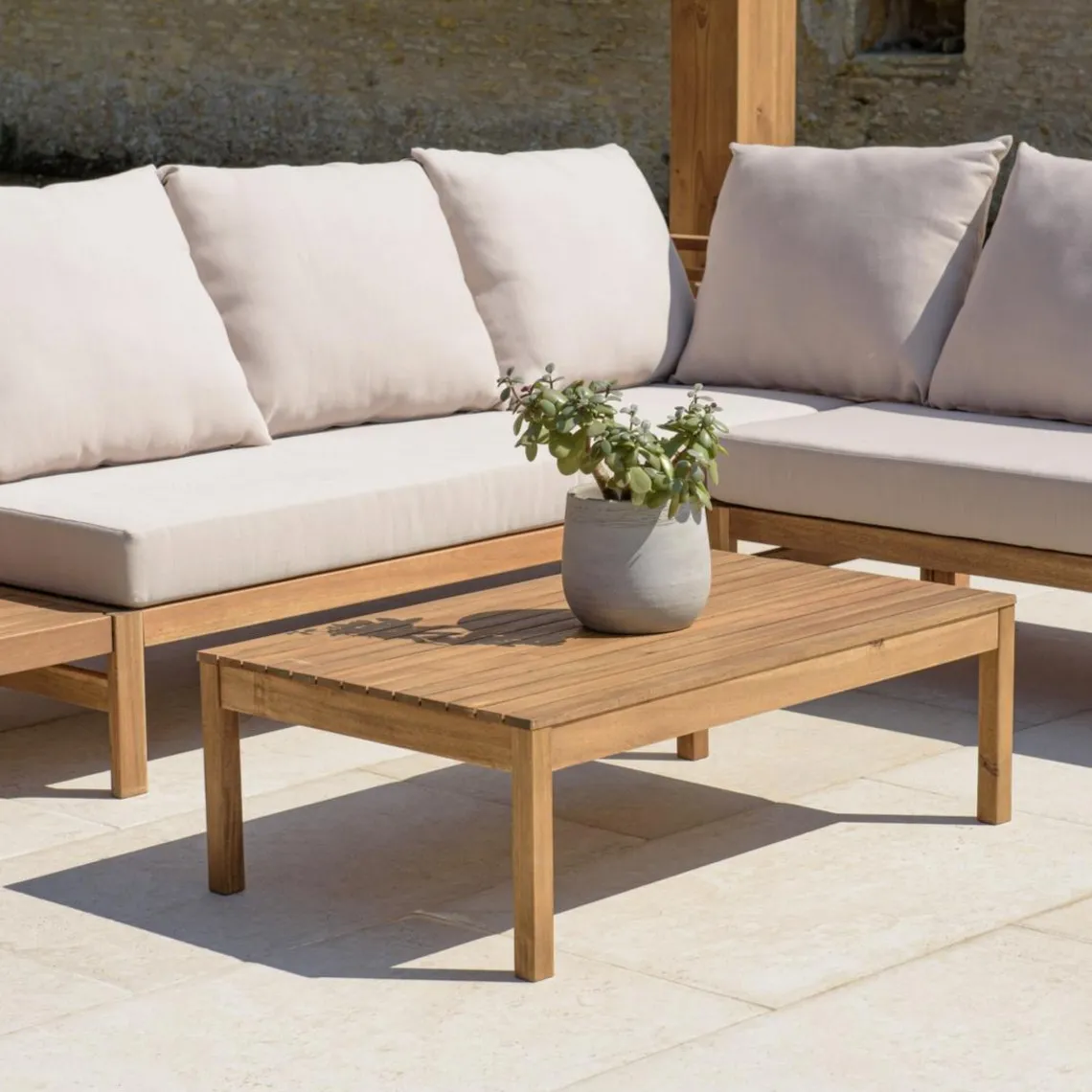 Macabane Salon de jardin 5 places acacia huilé VICK Online