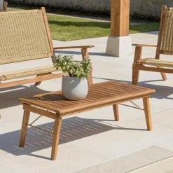 Macabane Salon de jardin 4 places acacia huilé et rotin synthétique VICK Best