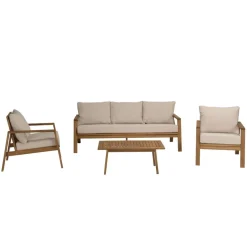 Macabane Salon de jardin 5 places BONIFACIO acacia huilé VICK Discount