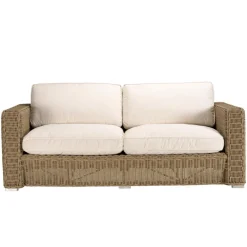 Macabane Salon de jardin 5 places en rotin synthétique taupe KALLY Beige Hot