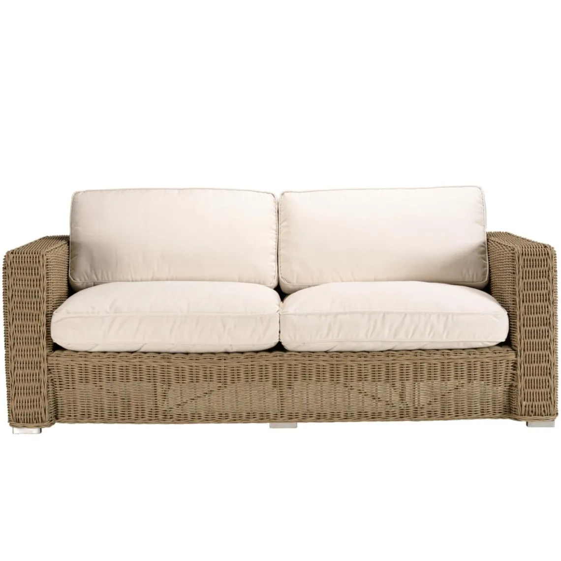 Macabane Salon de jardin 5 places en rotin synthétique taupe KALLY Beige Hot