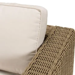 Macabane Salon de jardin 5 places en rotin synthétique taupe KALLY Beige Hot