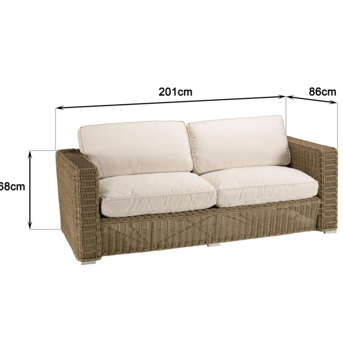 Macabane Salon de jardin 5 places en rotin synthétique taupe KALLY Beige Hot