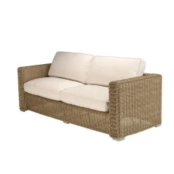 Macabane Salon de jardin 5 places en rotin synthétique taupe KALLY Beige Hot