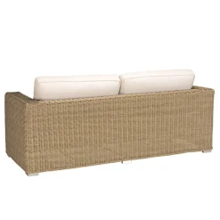 Macabane Salon de jardin 5 places en rotin synthétique taupe KALLY Beige Hot