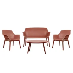 Factory Salon De Jardin 4 Places orangé / Brun Rosé Spirit Garden SACHA Rouge Best