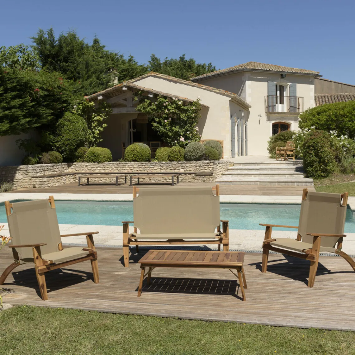 Macabane Salon de jardin en bois acacia Online