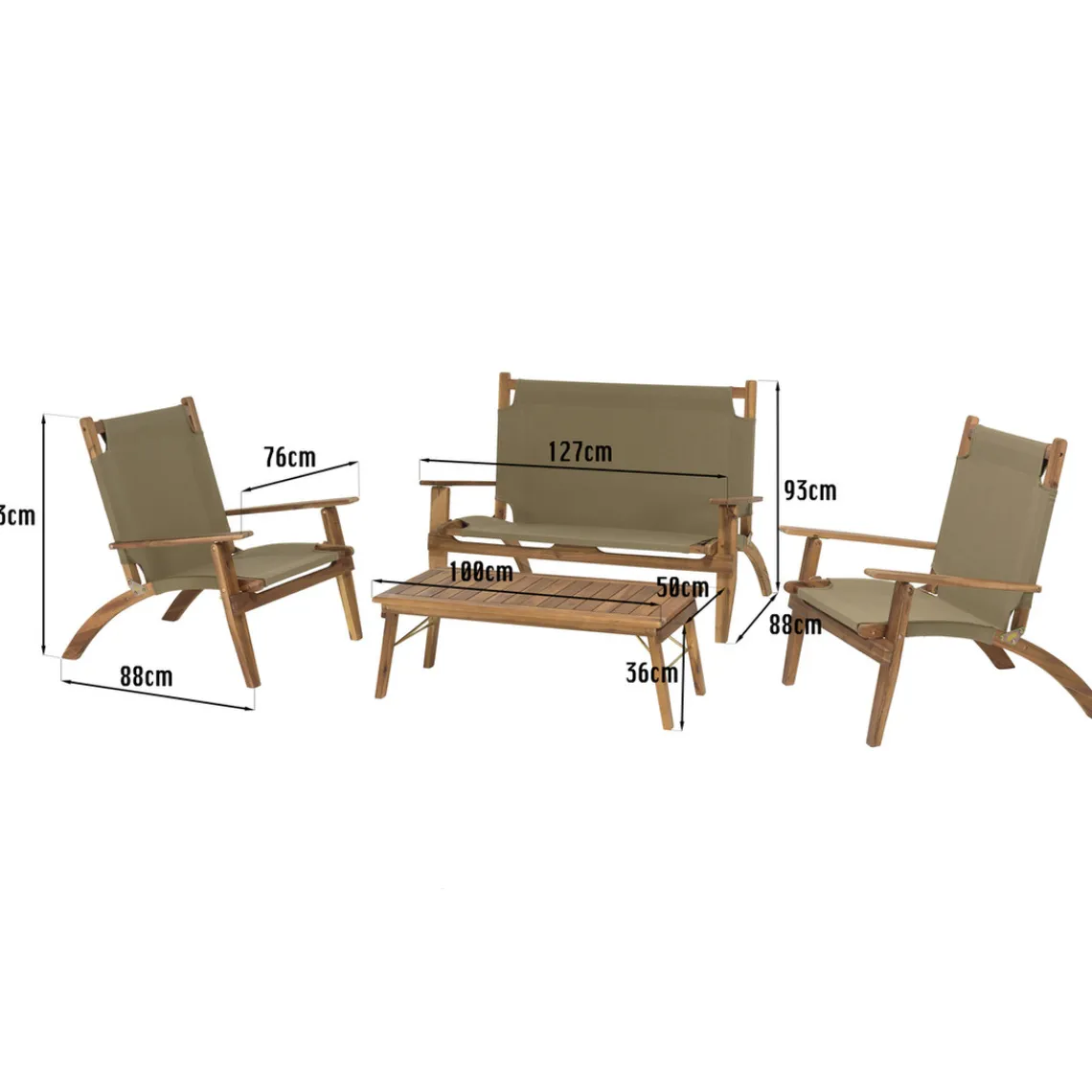 Macabane Salon de jardin en bois acacia Online