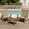 Macabane SALON DE JARDIN EN BOIS ACACIA 2 pers - 2 fauteuils et 1 table basse 63,5 x 36 cm New
