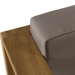 Macabane SALON DE JARDIN EN BOIS TECK : 1 Canapé 2 places, 2 fauteuils avec coussins waterproof et une table basse 110x60 cm Discount