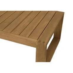 Macabane SALON DE JARDIN EN BOIS TECK : 1 Canapé 2 places, 2 fauteuils avec coussins waterproof et une table basse 110x60 cm Discount
