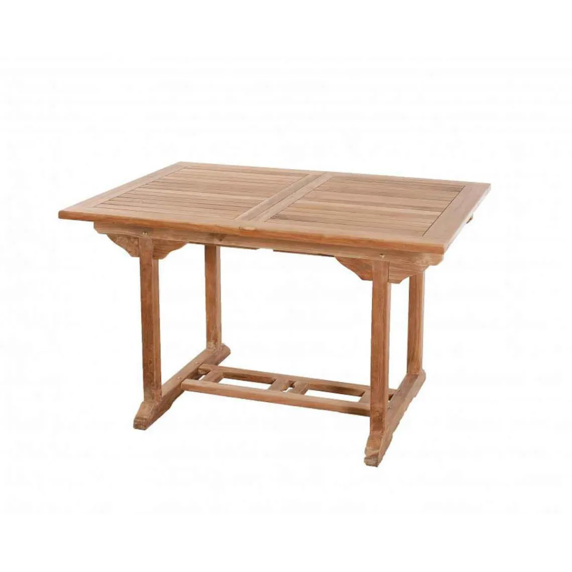 Macabane SALON DE JARDIN EN BOIS TECK 4/6 pers : Ensemble de jardin - 1 Table rectangulaire extensible 120/180*90 cm et 6 chaises Outlet