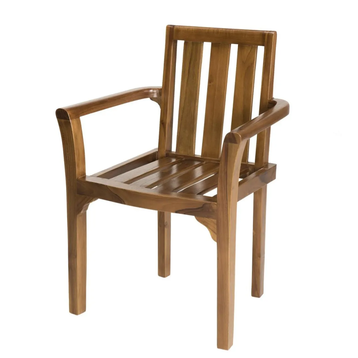 Macabane Salon de jardin HANNA en bois teck huilé 10/12 personnes - ensemble de jardin : 1 table ovale extensible 200/300*120 cm et 8 fauteuils empilables Sale