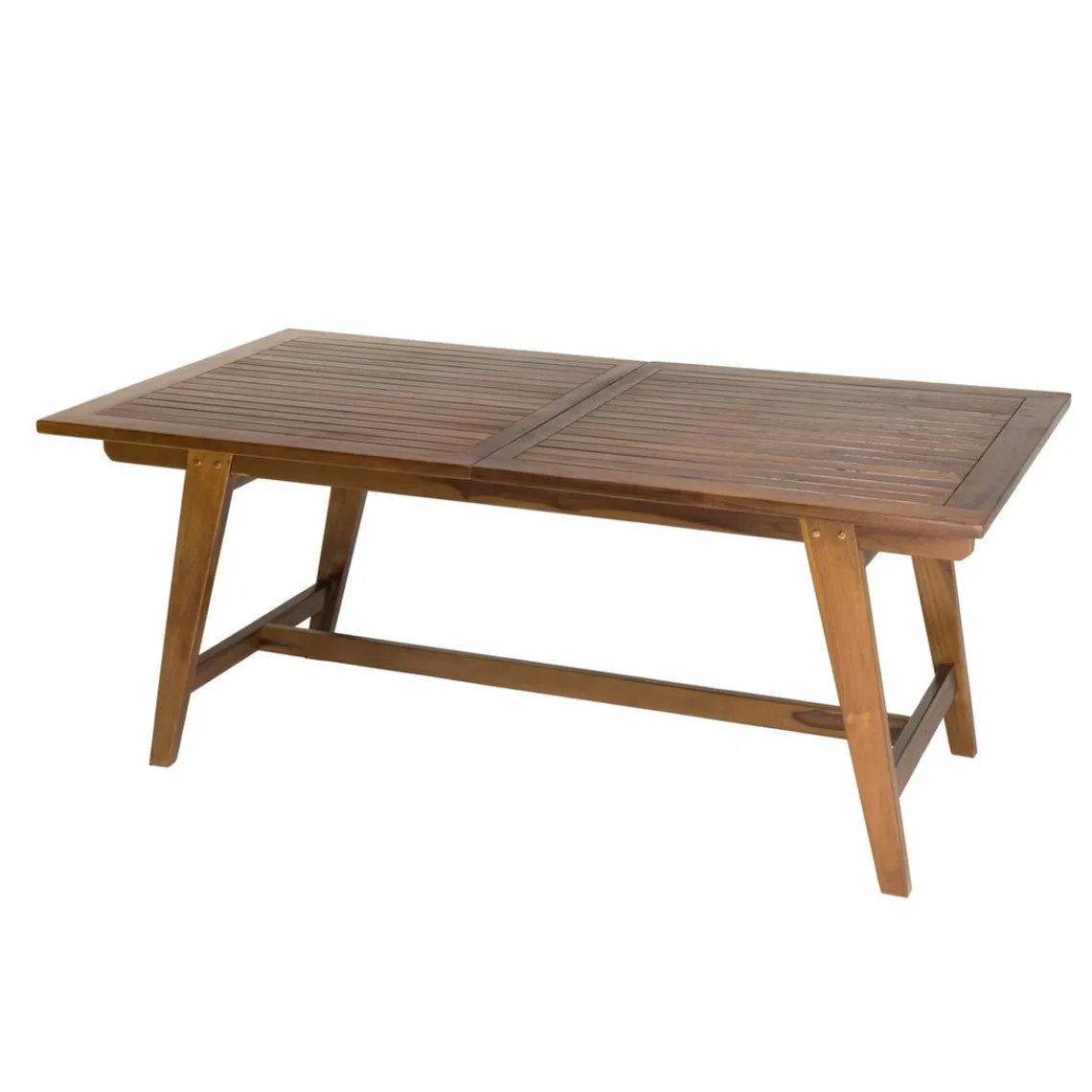 Macabane Salon de jardin HANNA en bois teck huilé 8/10 personnes - ensemble de jardin : 1 table rectangulaire scandi extensible 180/240*100 cm et 6 chaises. Beige Hot