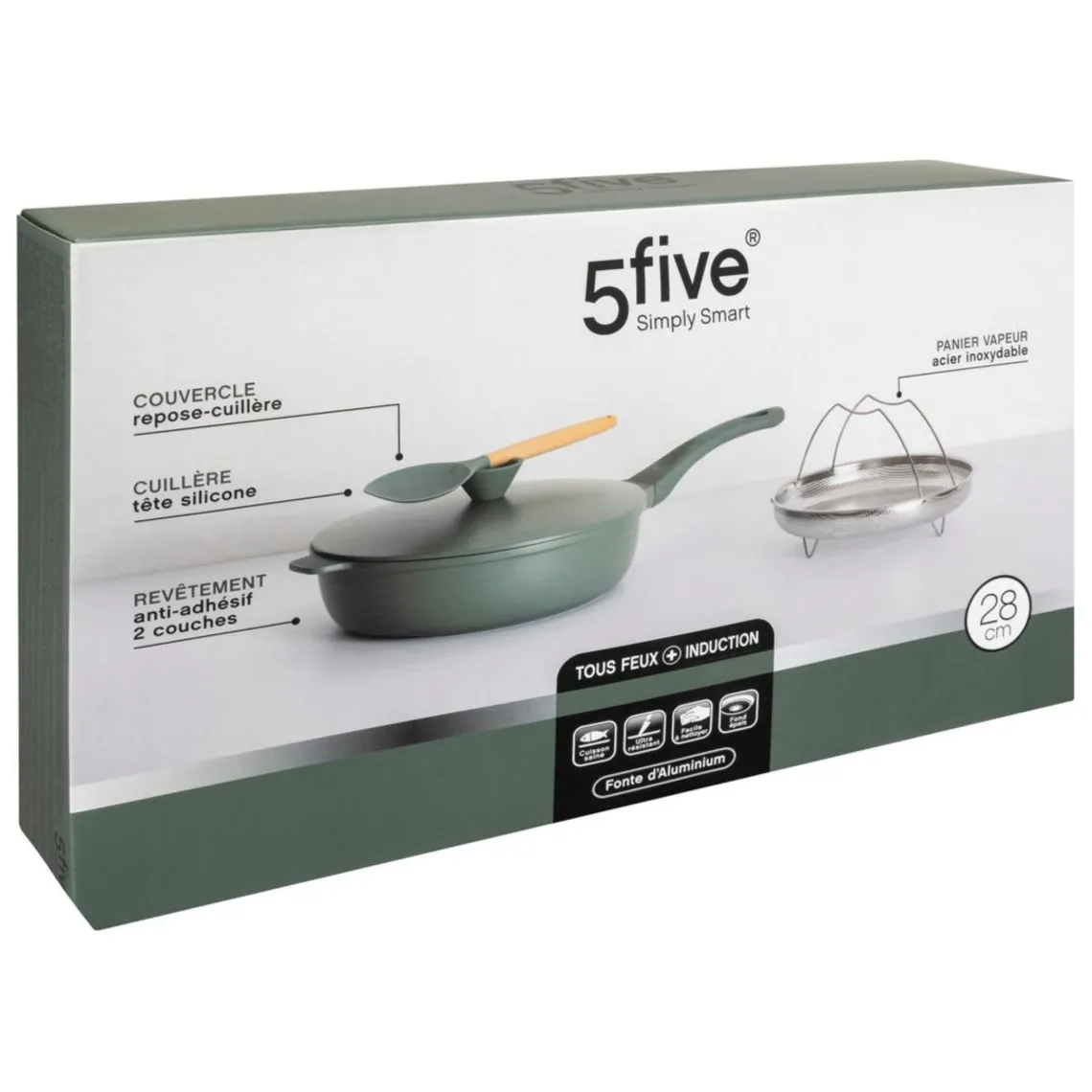 3S. x Home Sauteuse en fonte d'aluminium vert Discount