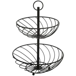 3S. x Home Serviteur à 2 Étages Torsade Noir Discount