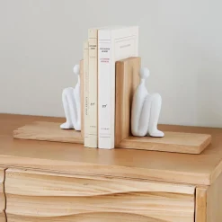 Becquet Set 2 serre livres bois et métal Clearance