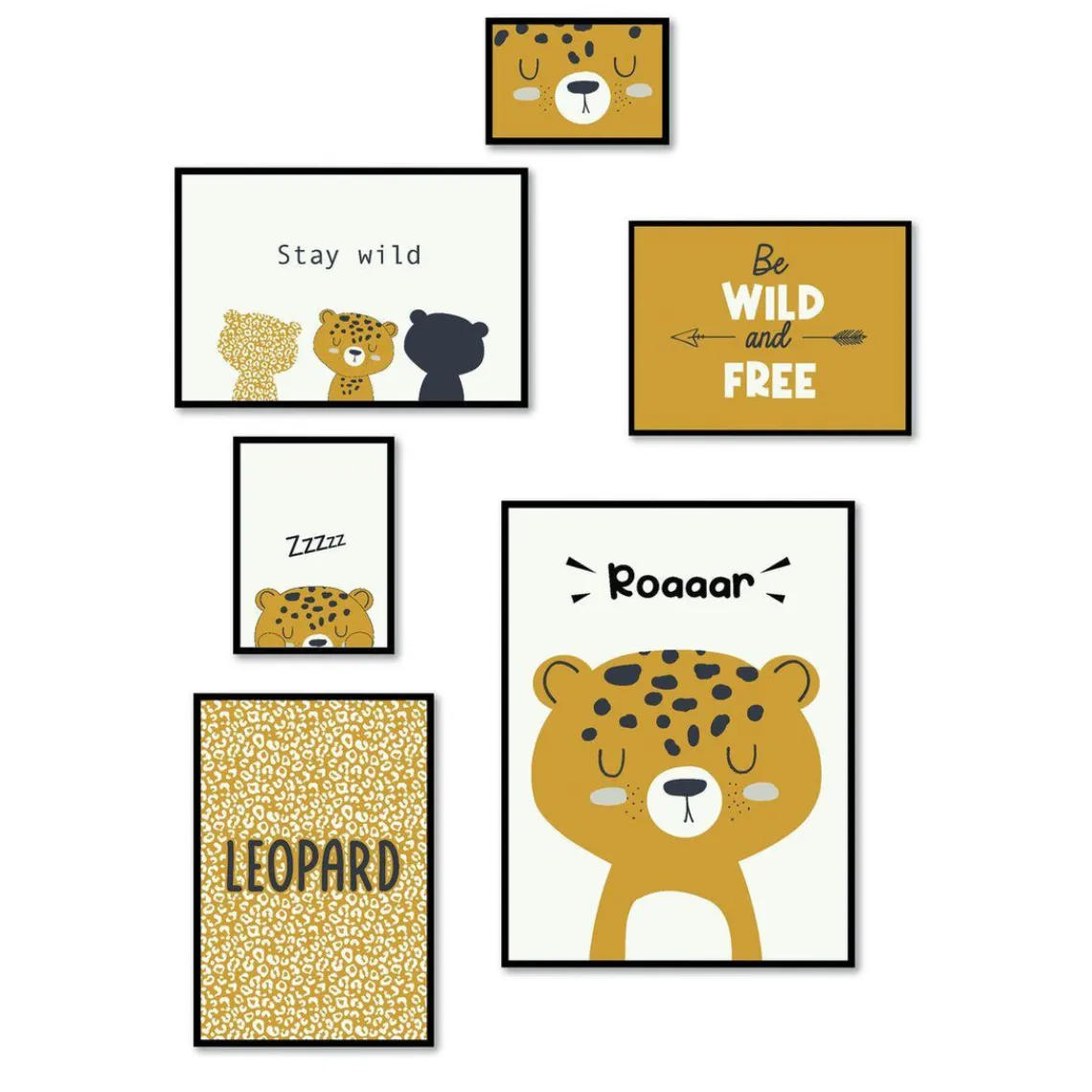 3 SUISSES Set de 6 Cadres Noirs - Leopard Online