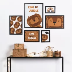 Today Set de 6 Cadres Noirs - Lion New