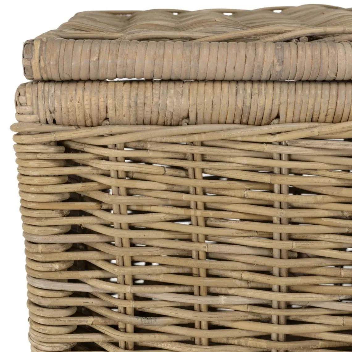 Macabane Set de 2 coffres de rangement rectangulaires en kubu naturel KALLY Discount