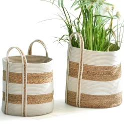 Becquet Set de 2 paniers en textile AGRA Bicolores Outlet