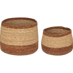 3S. x Home Set de 2 paniers ronds en jonc de mer Best