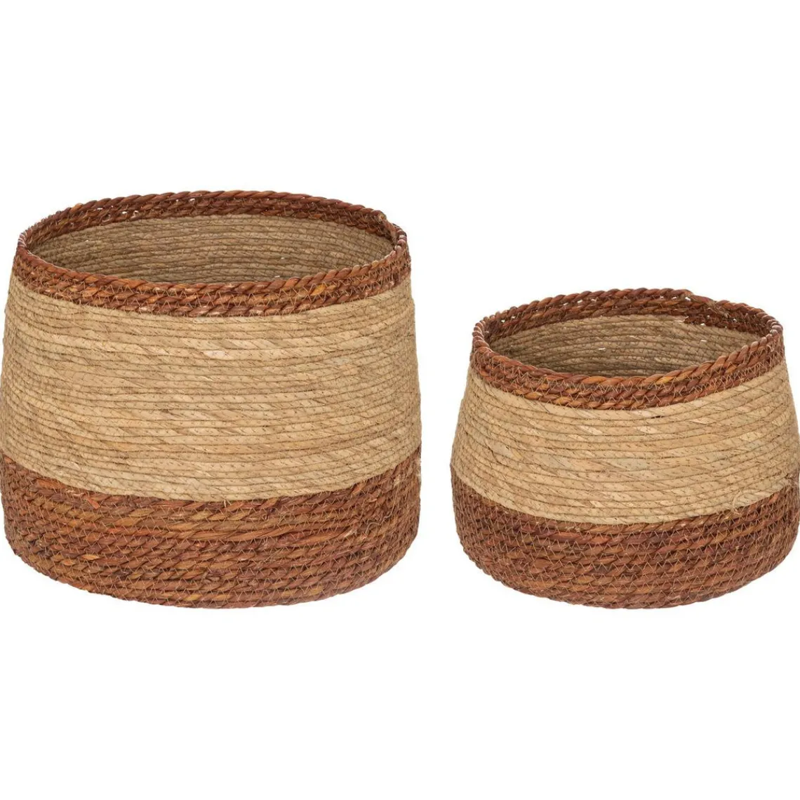3S. x Home Set de 2 paniers ronds en jonc de mer Best