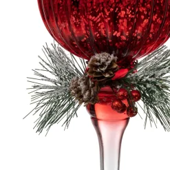 3S. x Home Set de 3 photophores sur pied rouge avec décoration Hot