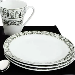 3S. x Home Set de 72 pièces Motif aztèque noir Best