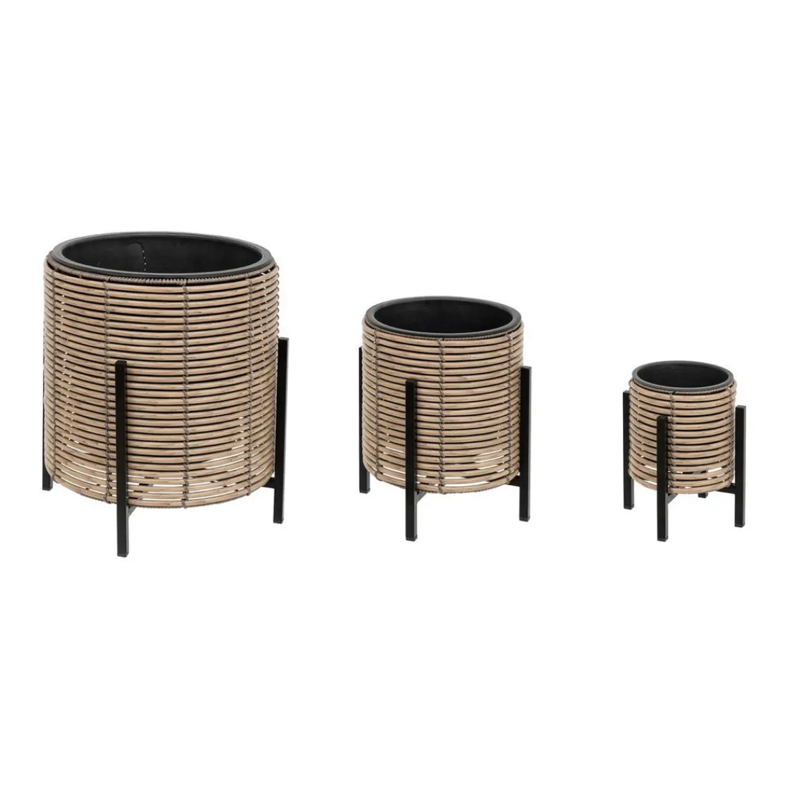3S. x Home Set de 3 pots sur pieds CAM - beige Clearance
