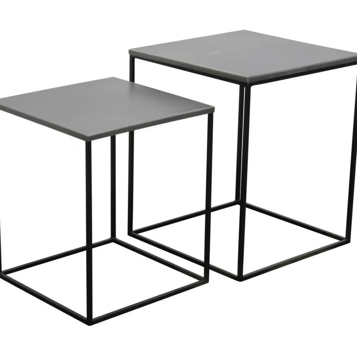 3 SUISSES Set De 2 Tables de Chevet Miles Zinc