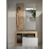 3S. x Home Set de Meuble d'entrée comprenant 3 pieces : Meuble a chaussure et Miroir Porte manteau L91 cm Discount