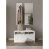 3S. x Home Set de Meuble d'entrée Villaricca coloris blanc serigraphie Miroir L91 cm Hot