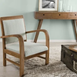 Macabane Sofa en teck et coton imprimé pétales Scandi - imprimé New