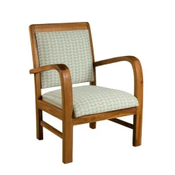 Macabane Sofa en teck et coton imprimé pétales Scandi - imprimé New