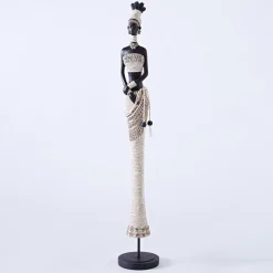 Becquet Statuette Africaine mains croisées en Résine HASNA Blanc Online