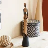 Becquet Statuette en Tenue Africaine en Résine FATOUMATA Beige New