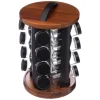 3S. x Home Support rotatif acacia 16 pots à épices New