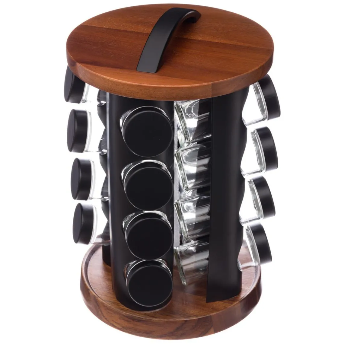 3S. x Home Support rotatif acacia 16 pots à épices New