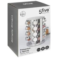 3S. x Home Support rotatif inox 16 pots à épices Discount