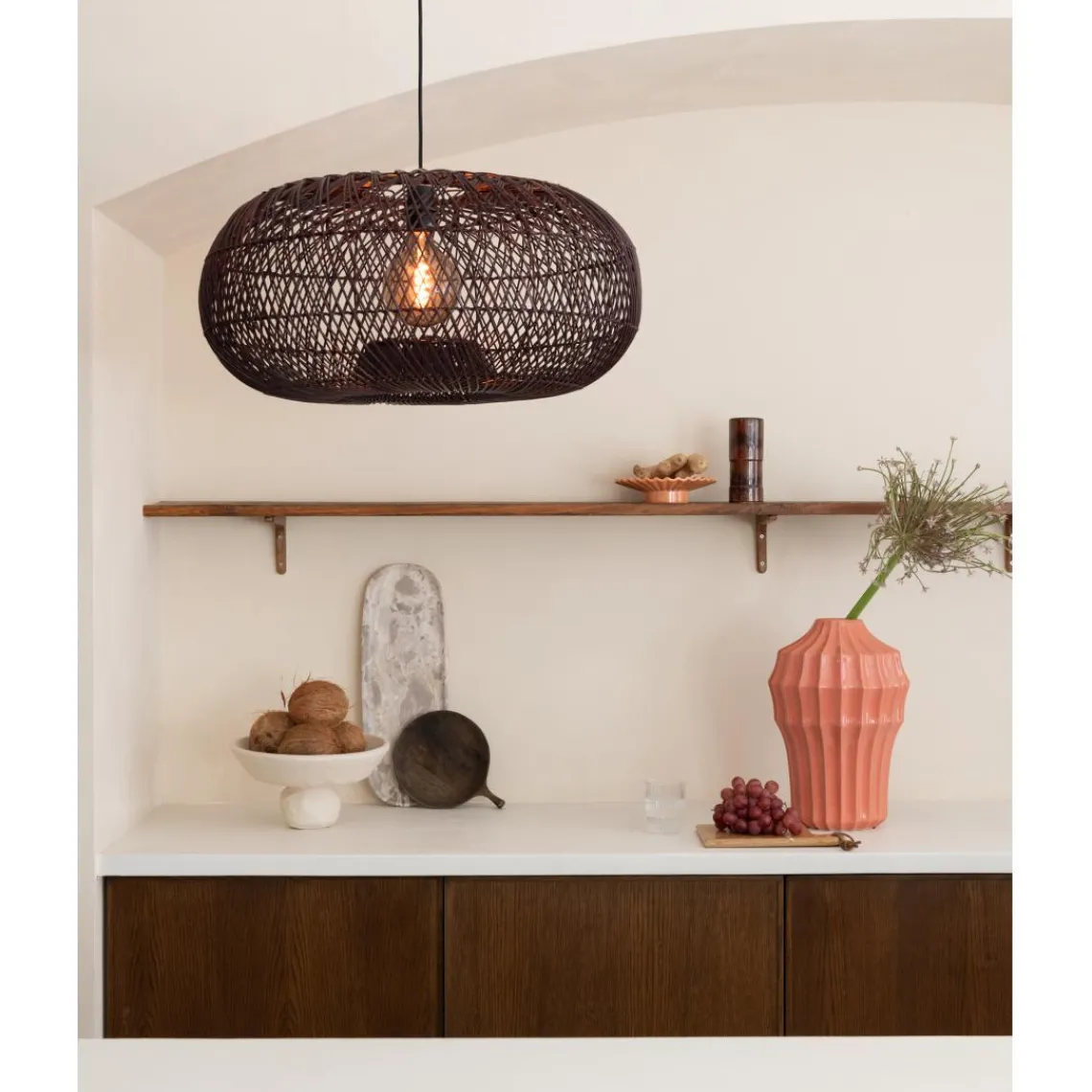 Good & Mojo Suspension Arizona Rotin abat-jour bordeaux New