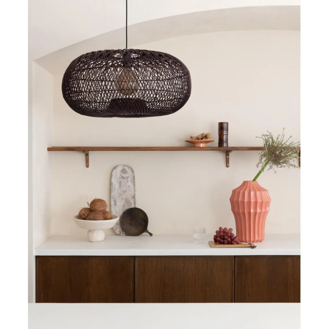 Good & Mojo Suspension Arizona Rotin abat-jour bordeaux New