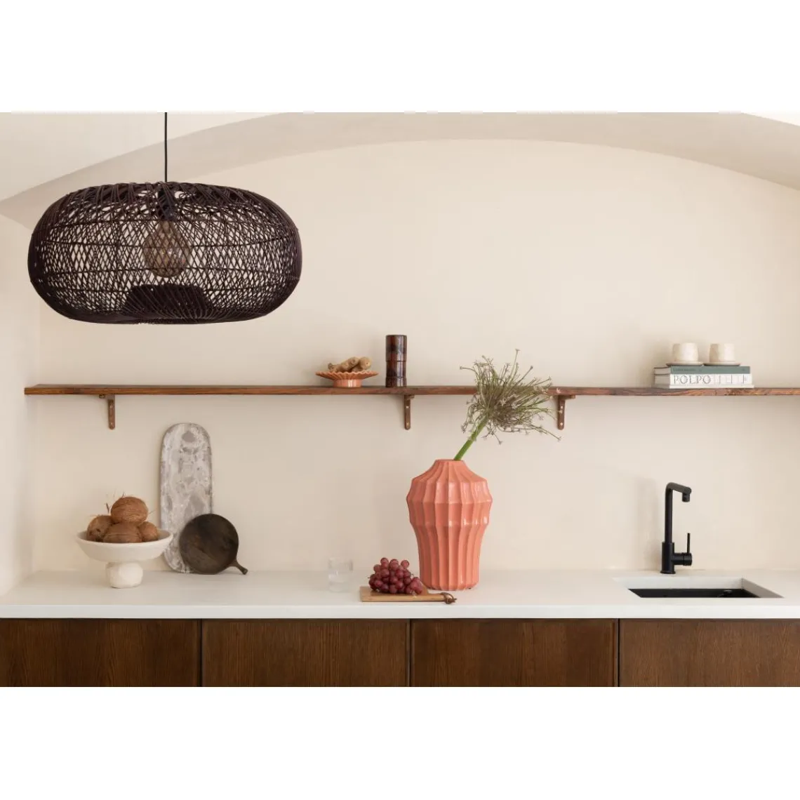 Good & Mojo Suspension Arizona Rotin abat-jour bordeaux New