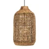 Macabane Suspension en abaca couleur naturelle et teck recyclé SIXTINE Best