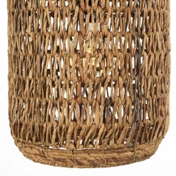 Macabane Suspension en abaca couleur naturelle et teck recyclé SIXTINE Best